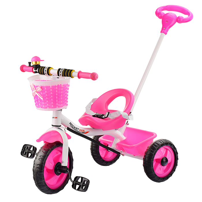 Велосипед XEL-568T-1, 3-х колесный, бело-розовый