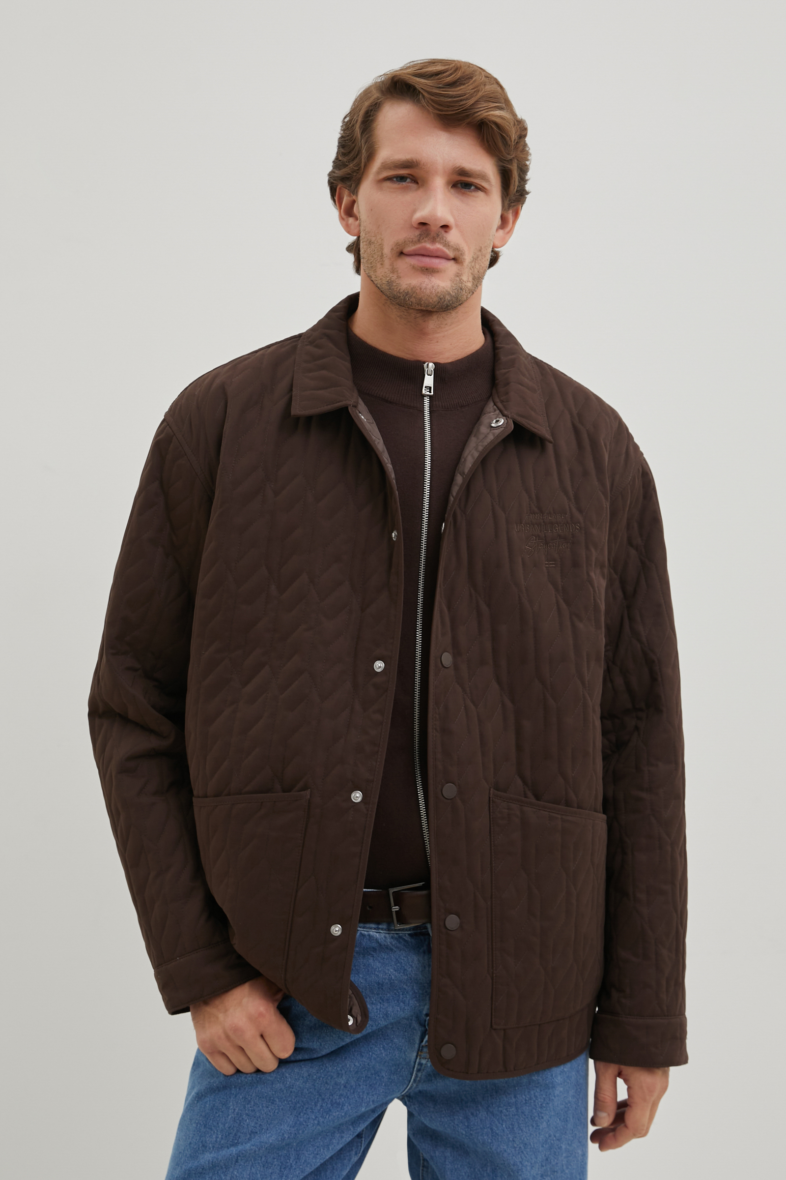 Куртка мужская Finn Flare FBE21035 коричневая 2XL