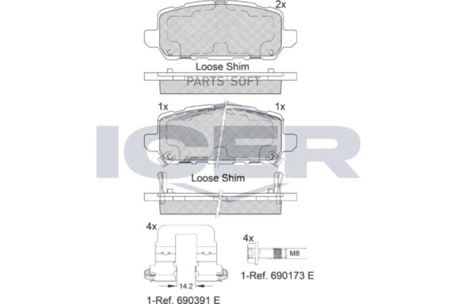 

Колодки Дисковые Передние Honda Accord All 13> Icer 182312 182312