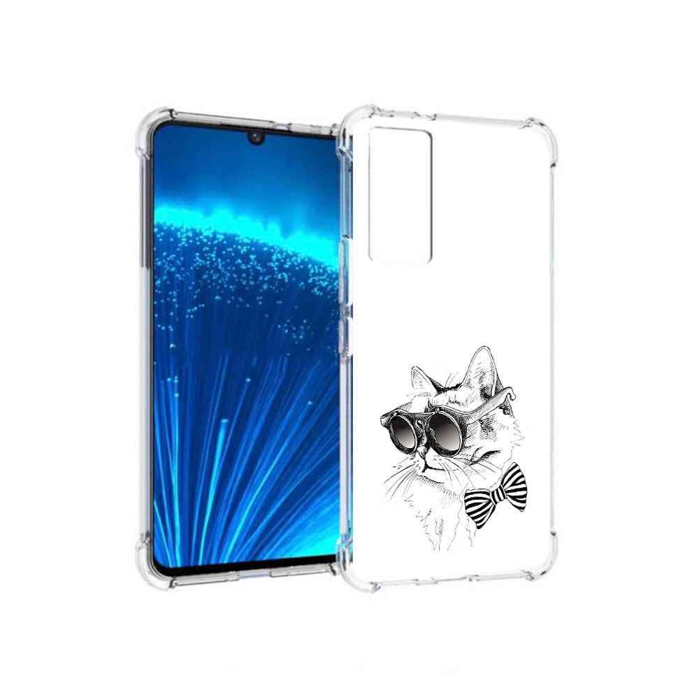 Чехол MyPads Tocco для Vivo V21E крутая кошка в очках (PT226954.394.421)