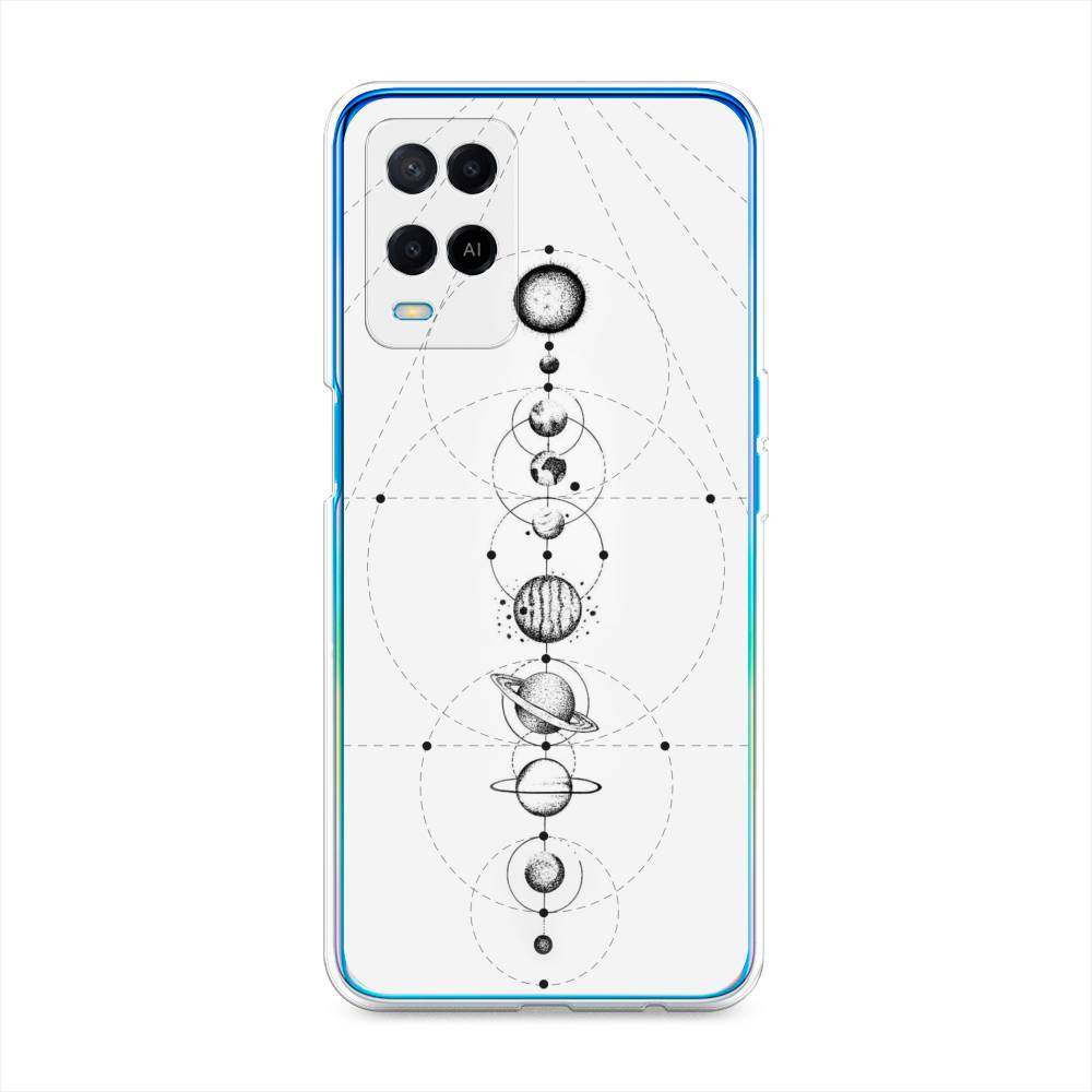 

Чехол для Oppo A54 "Парад планет", Серый, 256150-2