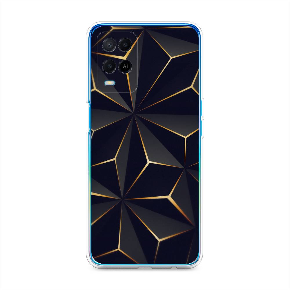 

Чехол для Oppo A54 "Черные полигоны", Золотистый;черный, 256150-3