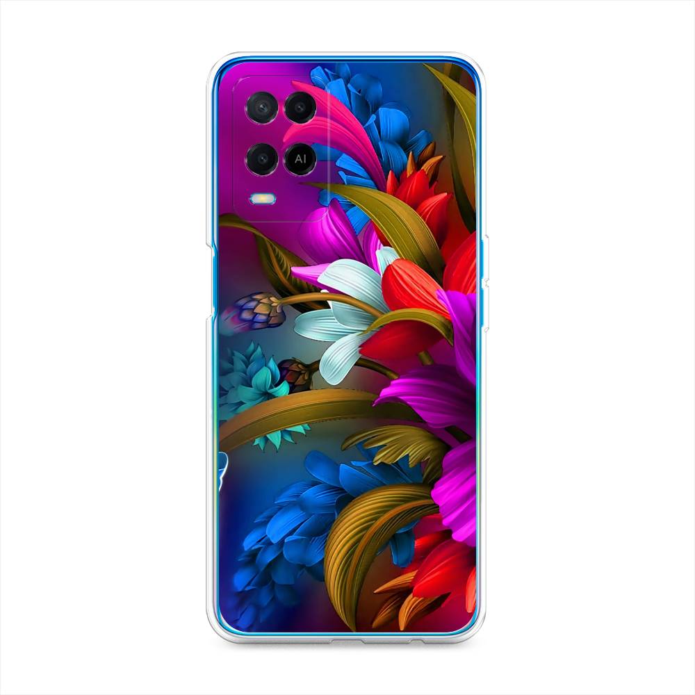 

Чехол для Oppo A54 "Фантастические цветы", Фиолетовый;красный;синий, 256150-2