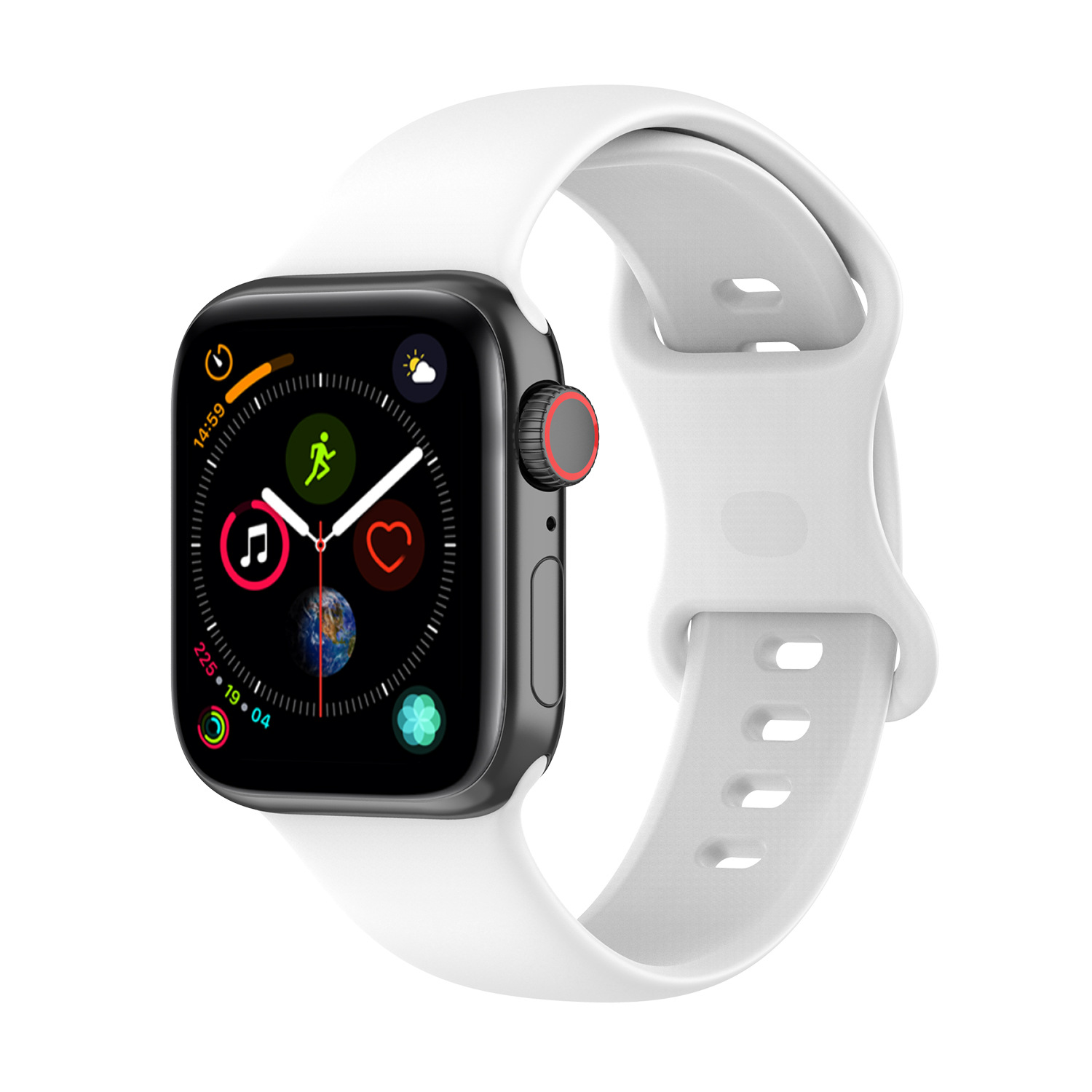 

Силиконовый ремешок для Apple Watch 1-9/SE/Ultra 42/44/45/49 мм, белый, Watch 1-9 / SE / ULTRA (42/44/45/49 мм), размер L