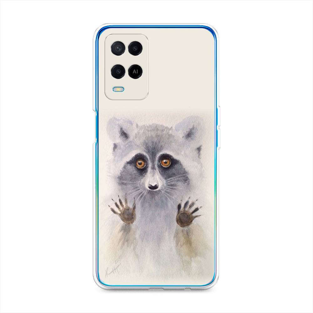

Чехол для Oppo A54 "Енот за стеклом", Бежевый;серый, 256150-4