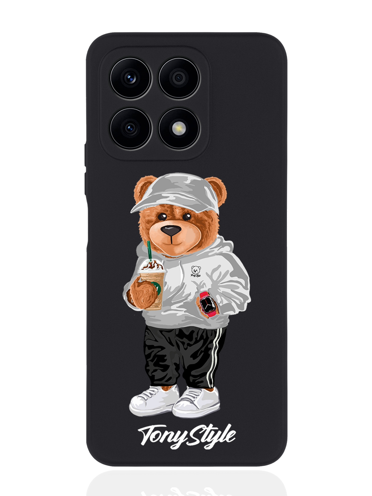 

Чехол Tony Style для Honor X8a Tony Style с кофе черный, Серый;белый;черный