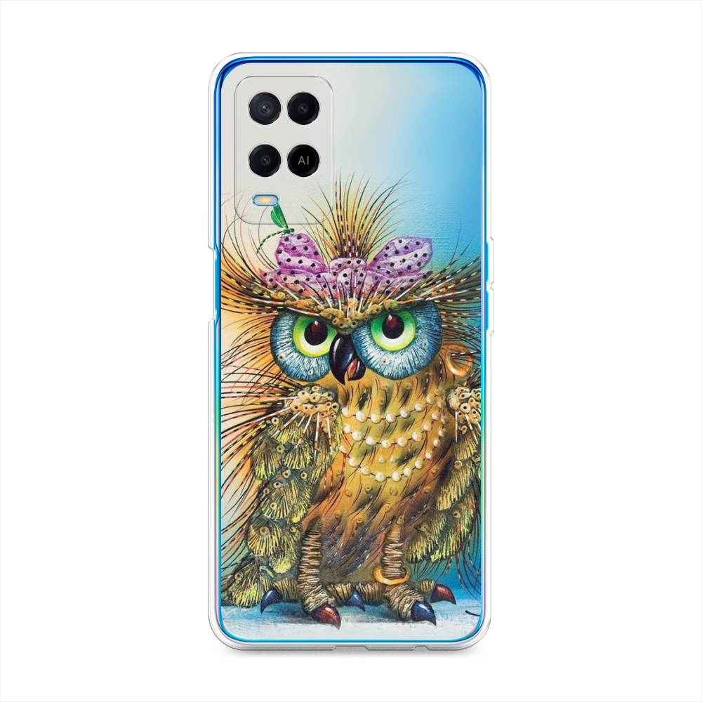 

Чехол для Oppo A54 "Модная сова", Коричневый;голубой, 256150-1