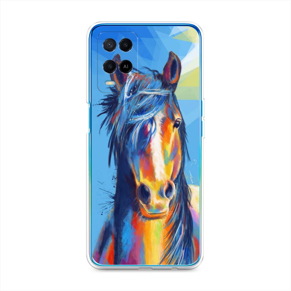

Чехол для Oppo A54 "Лошадь арт 3", Голубой;желтый;синий, 256150-1