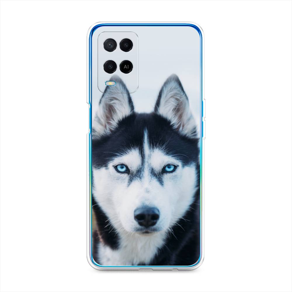 

Чехол для Oppo A54 "Хаски 2", Синий;белый, 256150-1