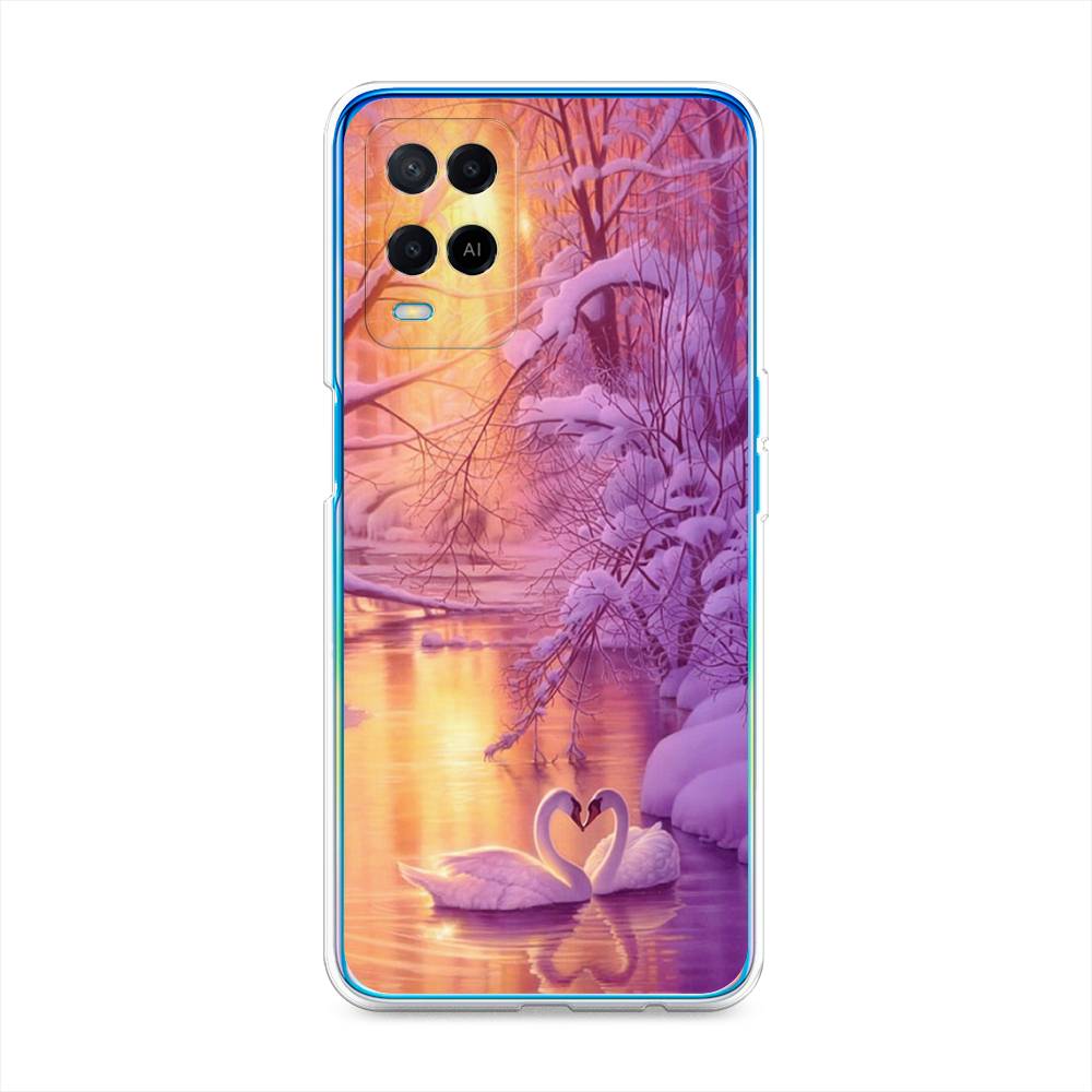 

Чехол для Oppo A54 "Зима 1", Фиолетовый;желтый, 256150-2