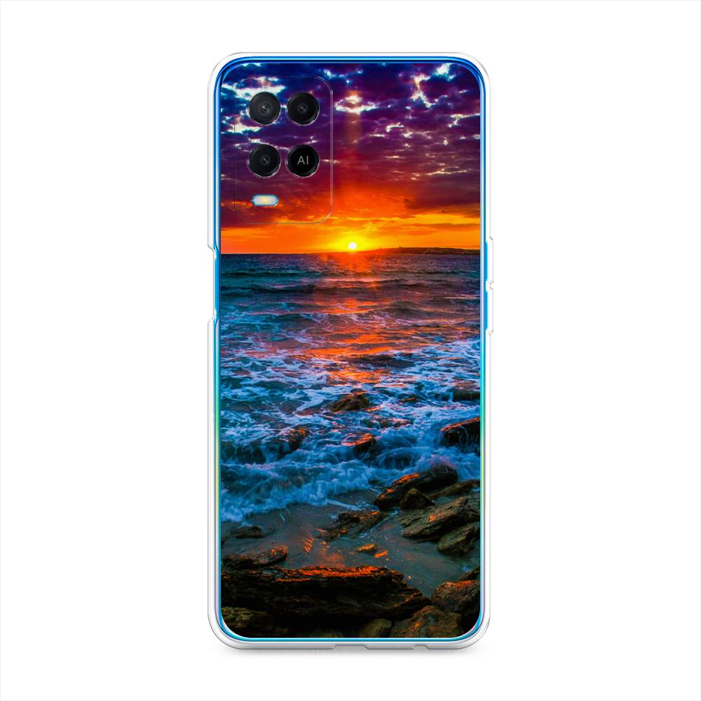 

Чехол для Oppo A54 "Закат 1", Оранжевый;синий, 256150-2