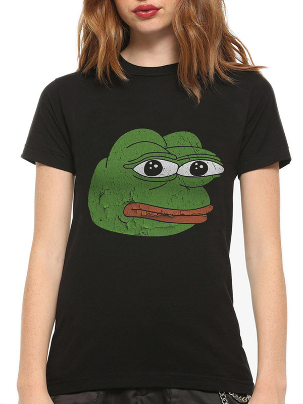 

Футболка женская Dream Shirts Мем Лягушонок Пепе черная M, Черный, Мем Лягушонок Пепе