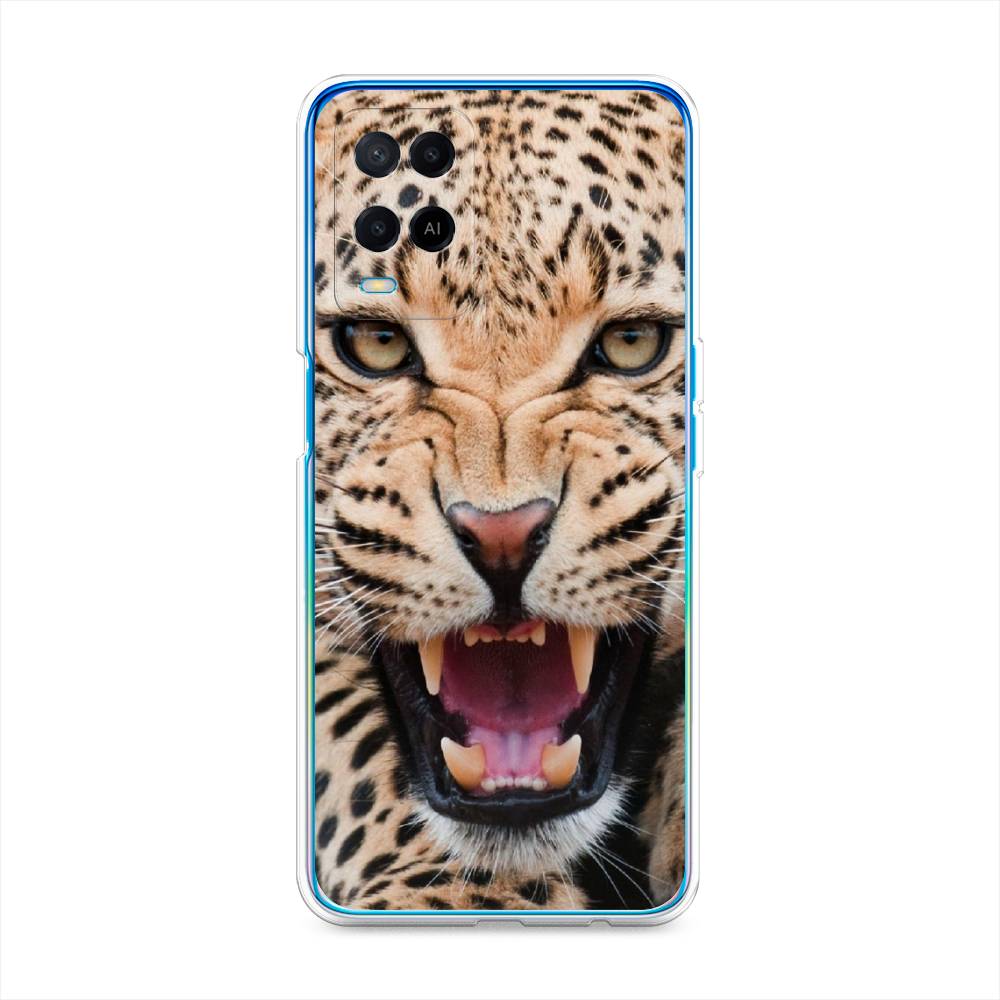 

Чехол для Oppo A54 "Леопард 3d", Бежевый;черный, 256150-6