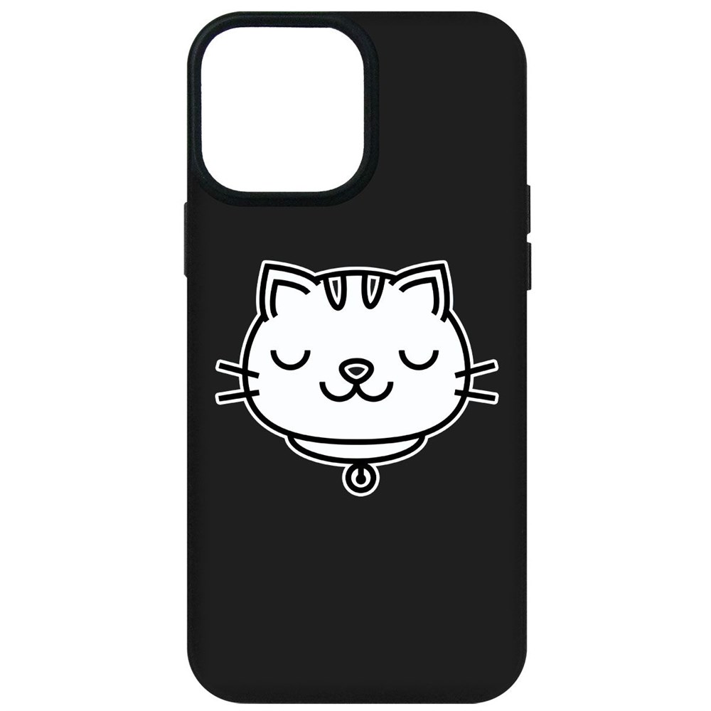 фото Чехол-накладка krutoff soft case черно-белая кошка для iphone 13 pro max черный