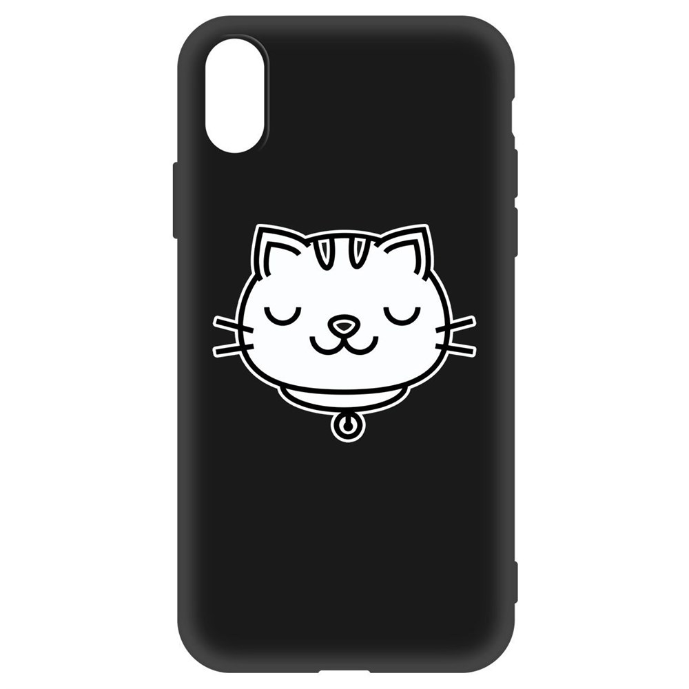 фото Чехол-накладка krutoff soft case черно-белая кошка для iphone x/xs черный