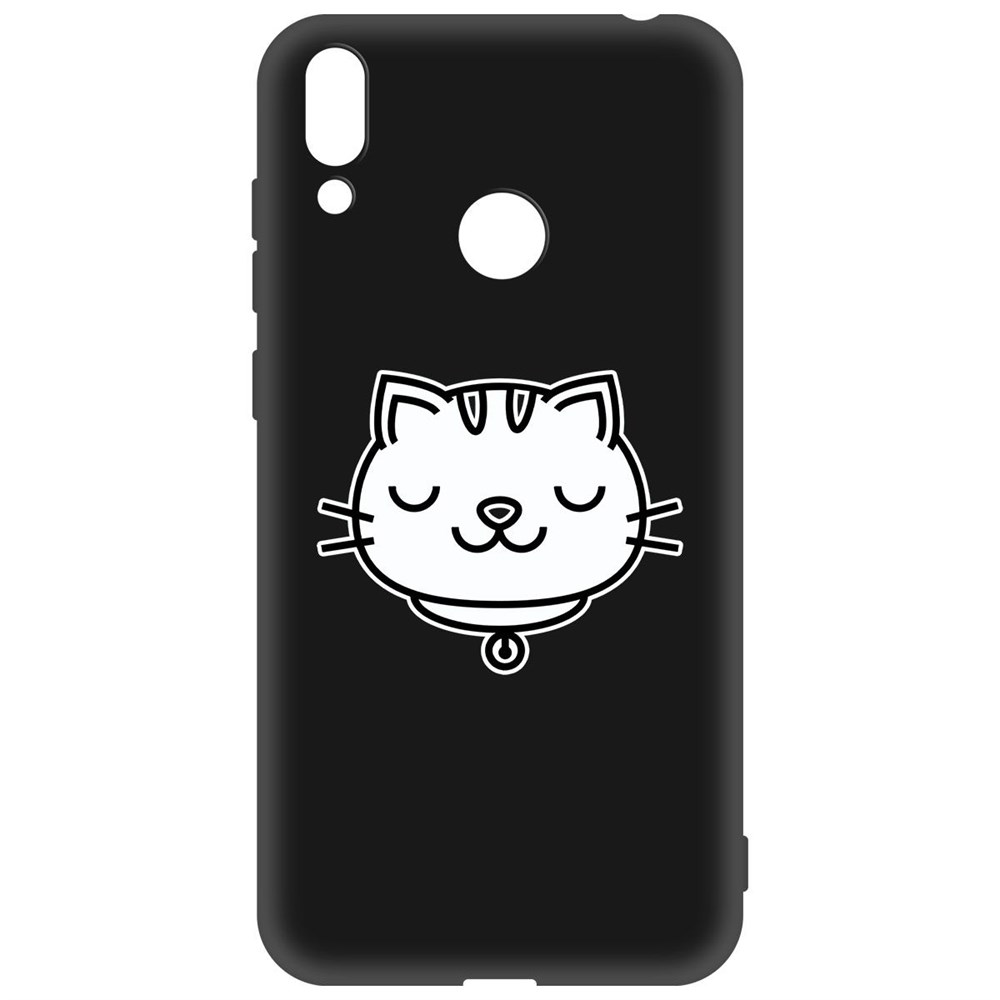 

Чехол-накладка Krutoff Soft Case Черно-белая кошка для Huawei Y7 (2019) черный