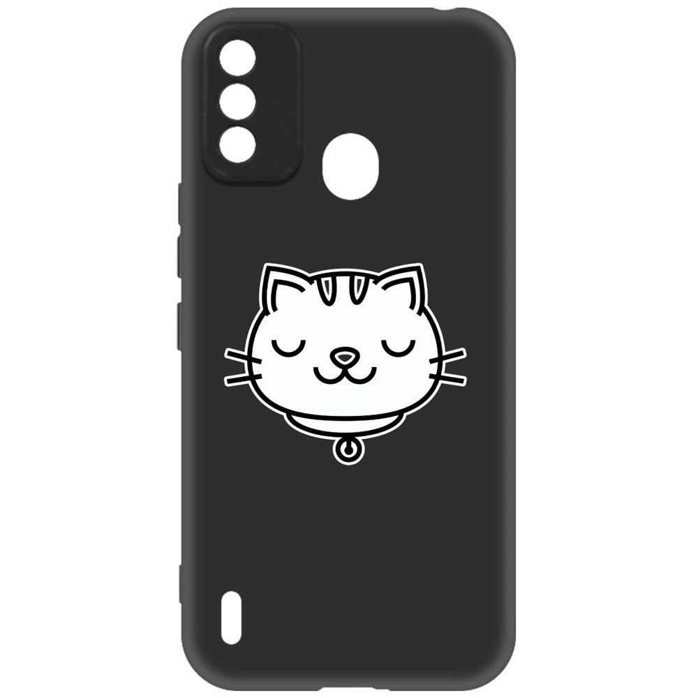 

Чехол-накладка Krutoff Soft Case Черно-белая кошка для ITEL A48 черный
