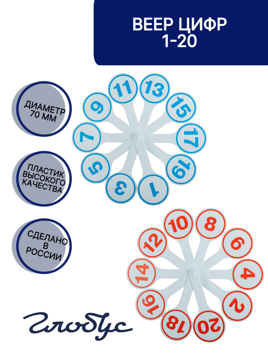 Касса-веер GLOBUS цифр от 1 до 20 434₽