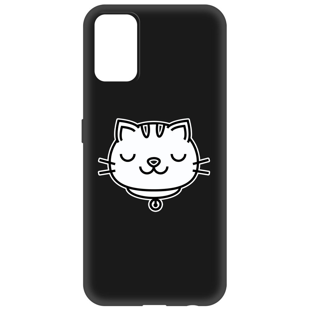 

Чехол-накладка Krutoff Soft Case Черно-белая кошка для Realme 7 Pro черный