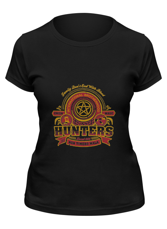 

Футболка женская Printio Hunters черная S, Черный, Hunters