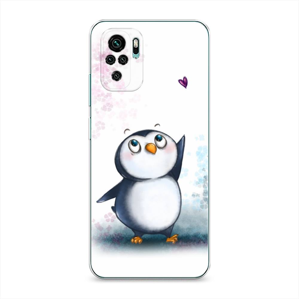 фото Силиконовый чехол "пингвин и сердечко" на xiaomi redmi note 10s awog