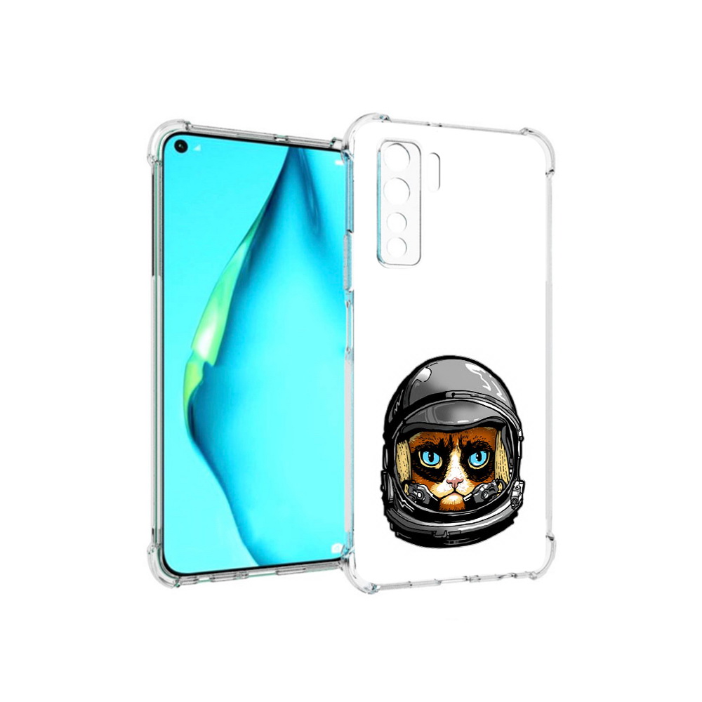 

Чехол MyPads Tocco для Huawei Nova 7 SE кот космонавт, Прозрачный, Tocco