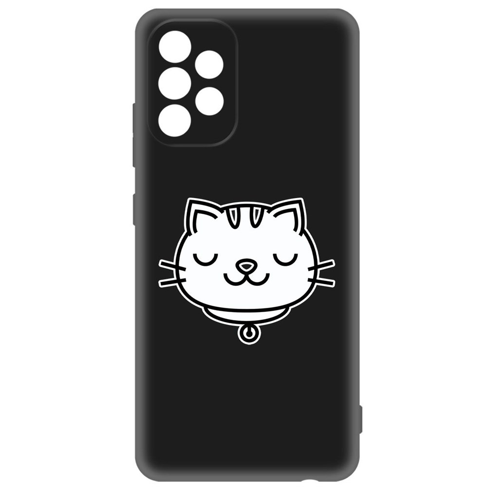 фото Чехол-накладка krutoff soft case черно-белая кошка для samsung galaxy a32 (a325) черный