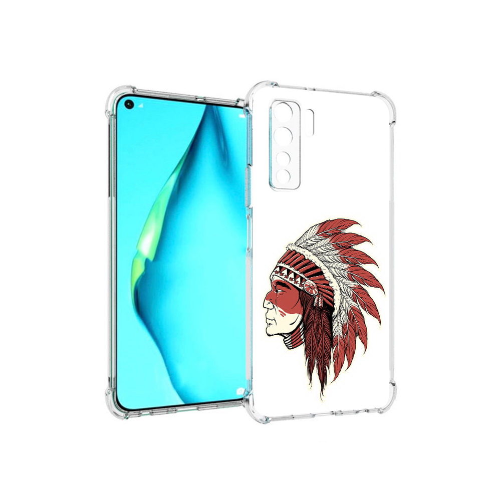 

Чехол MyPads Tocco для Huawei Nova 7 SE красный индеец, Прозрачный, Tocco