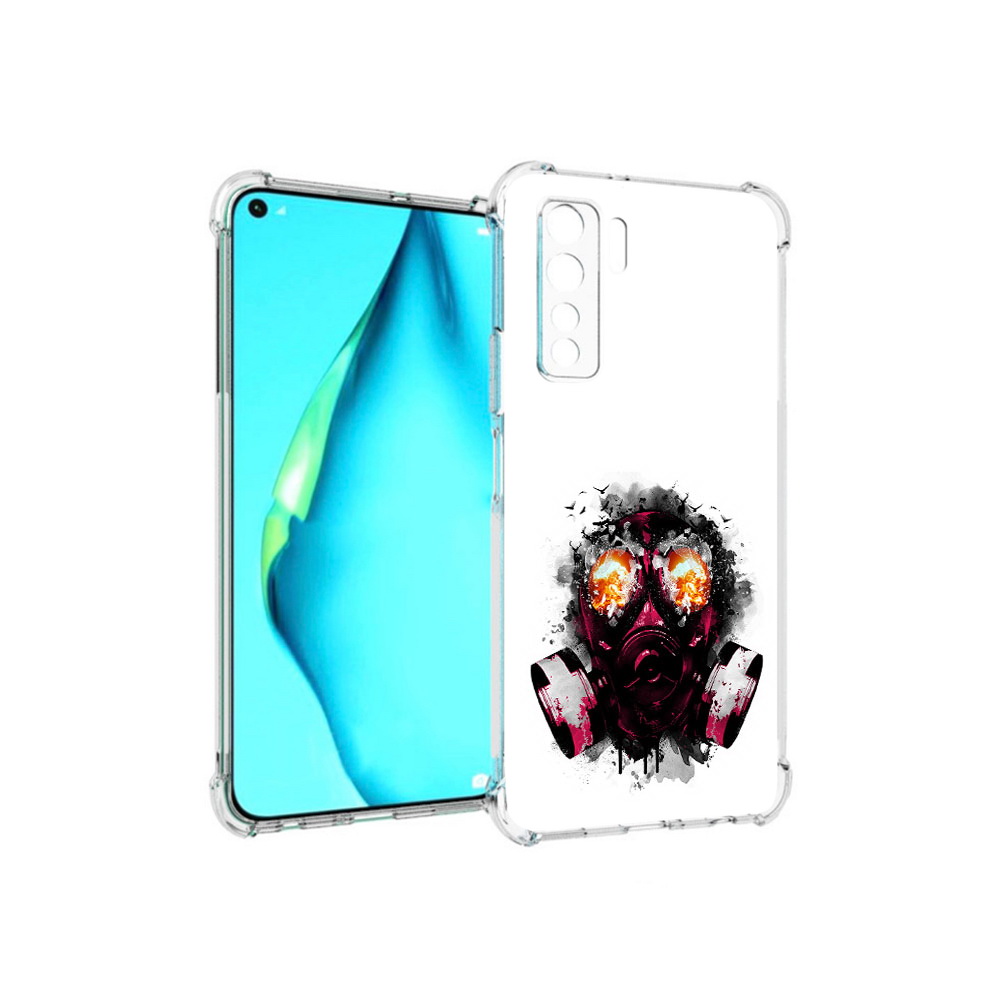 

Чехол MyPads Tocco для Huawei Nova 7 SE красный противогаз, Прозрачный, Tocco