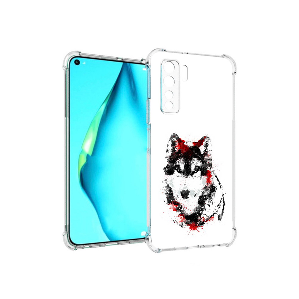

Чехол MyPads Tocco для Huawei Nova 7 SE кровавый волк, Прозрачный, Tocco