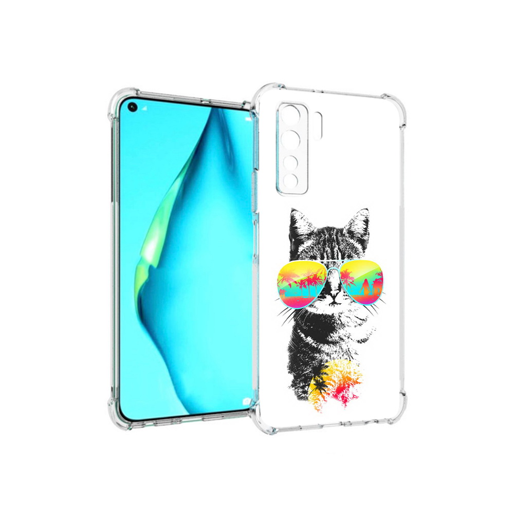 

Чехол MyPads Tocco для Huawei Nova 7 SE крутой кот, Прозрачный, Tocco