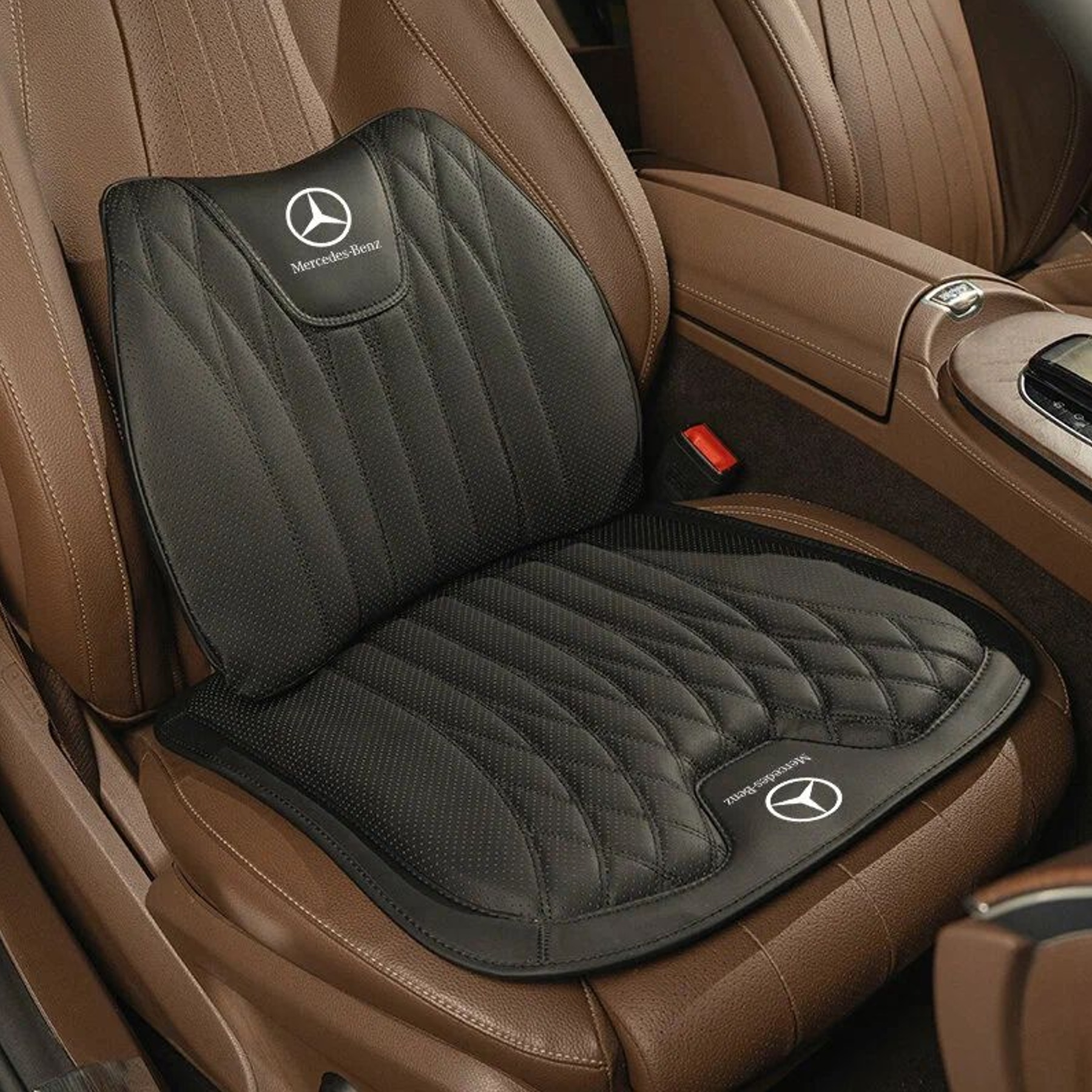 

Комплект ортопедических подушек на сиденье + поясница для Mercedes-Benz, черный, Подушка автомобильного сиденья