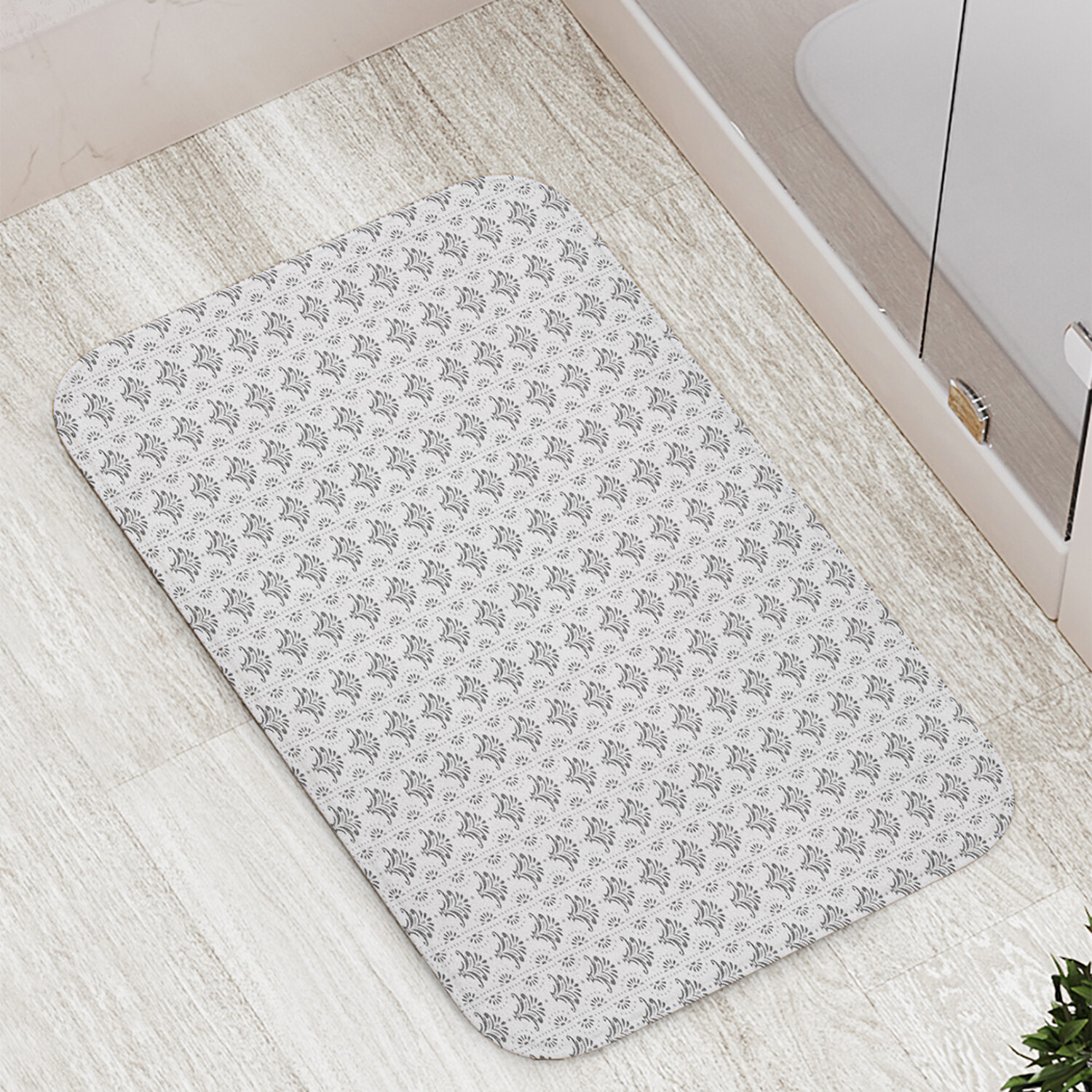 

Коврик противоскользящий JoyArty "Узор с вензелями" для ванной сауны бассейна 77х52 см, Узор с вензелями