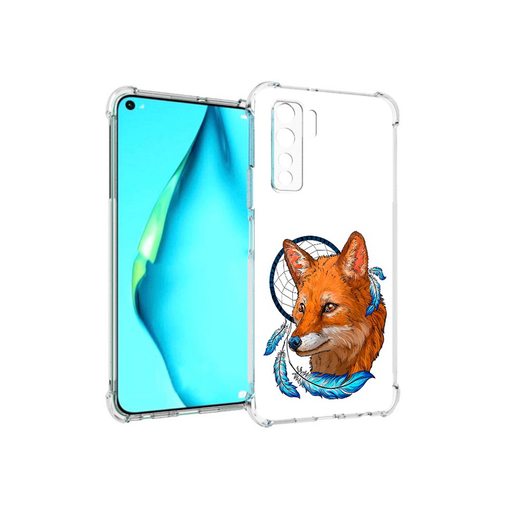 

Чехол MyPads Tocco для Huawei Nova 7 SE лиса и ловец снов, Прозрачный, Tocco