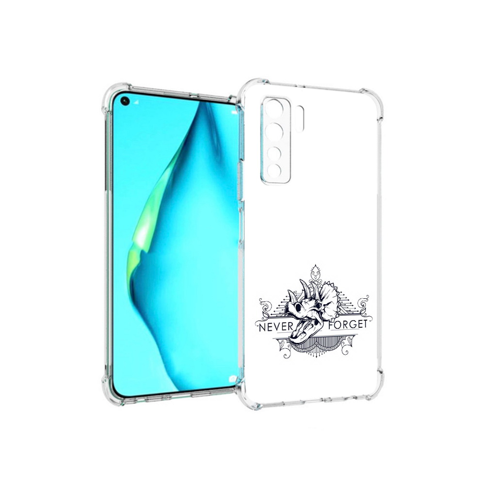 

Чехол MyPads Tocco для Huawei Nova 7 SE логотип носорога никогда не забуду, Прозрачный, Tocco