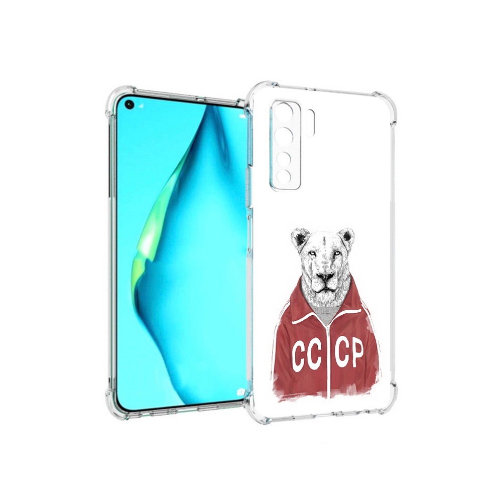 

Чехол MyPads Tocco для Huawei Nova 7 SE львица ссср, Прозрачный, Tocco