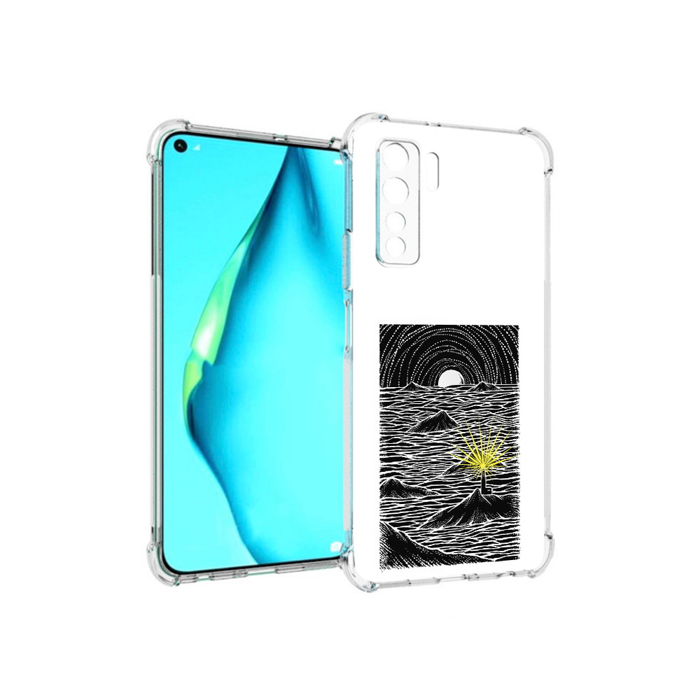 Чехол MyPads Tocco для Huawei Nova 7 SE маяк в черно белом море