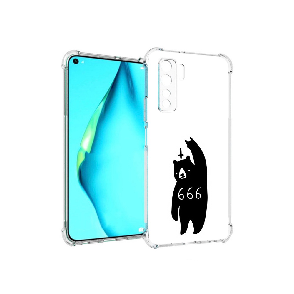 

Чехол MyPads Tocco для Huawei Nova 7 SE медведь 666, Прозрачный, Tocco