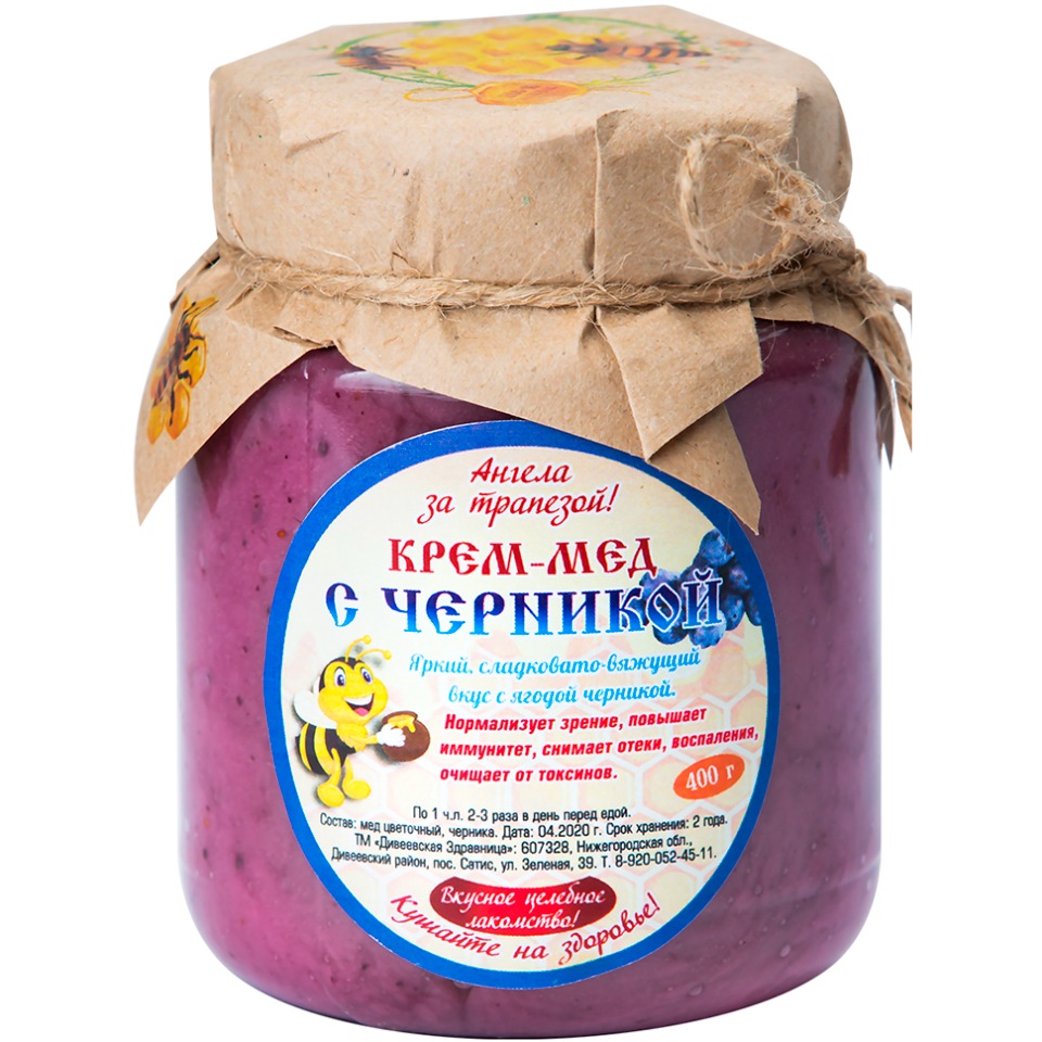 

Крем-мёд натуральный цветочный с Черникой, 400 г