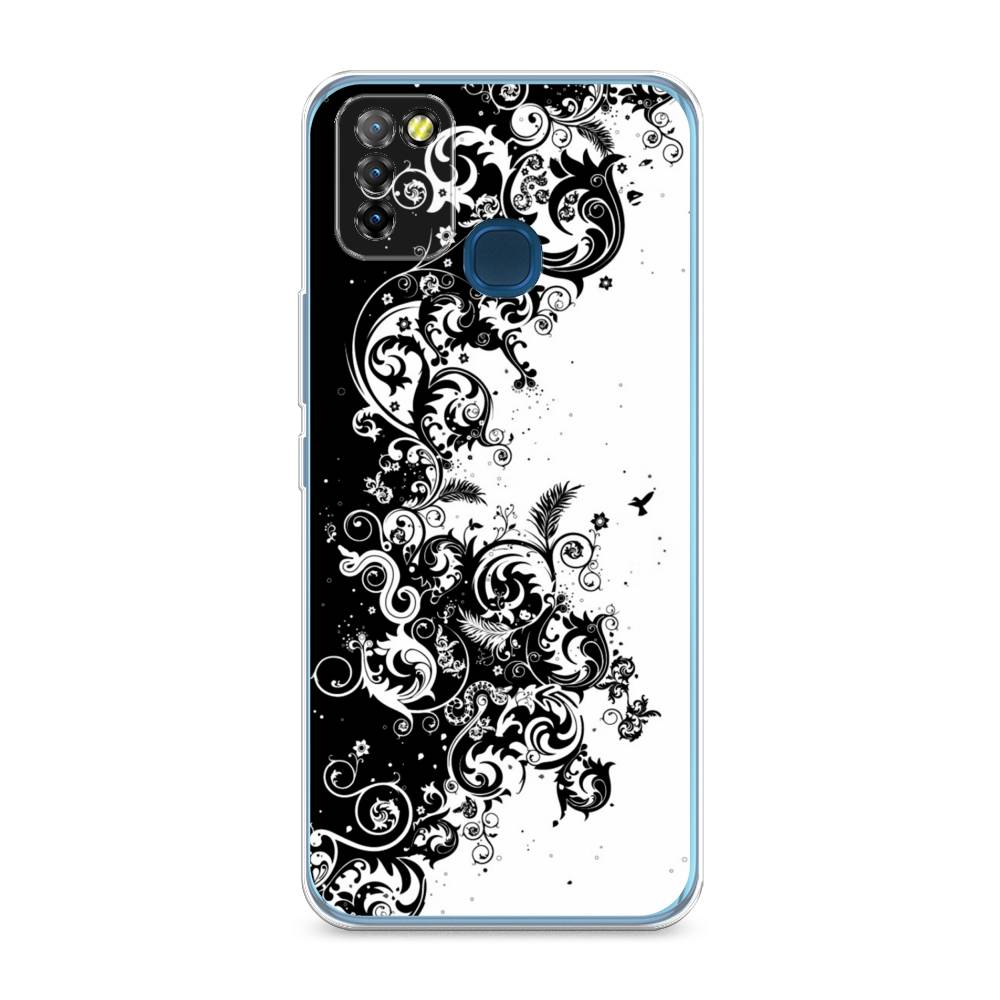 

Чехол на Infinix HOT 10 Lite "Черно белый узор", Белый;черный;серый, 3100350-3