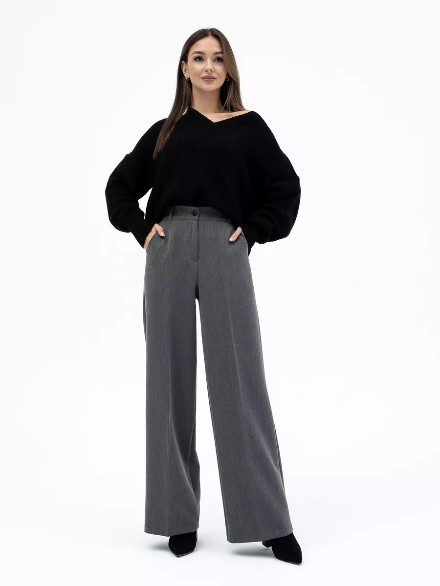 Брюки женские Bold Babe палаццо серые 48 RU 3050₽