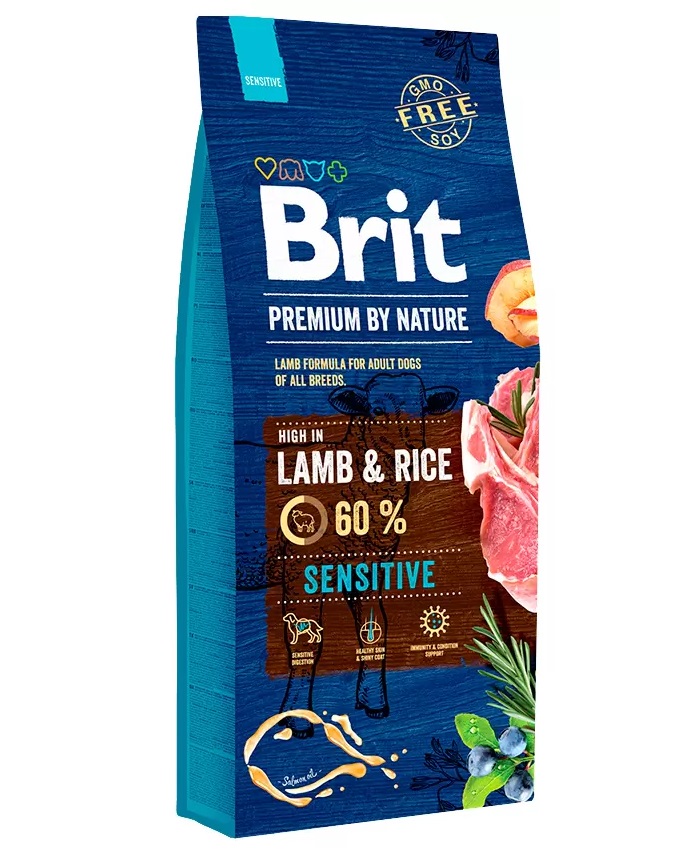 фото Сухой корм для собак brit premium by nature sensitive, ягненок и рис, 1кг