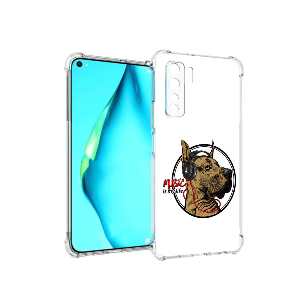 

Чехол MyPads Tocco для Huawei Nova 7 SE музыкальная собака, Прозрачный, Tocco