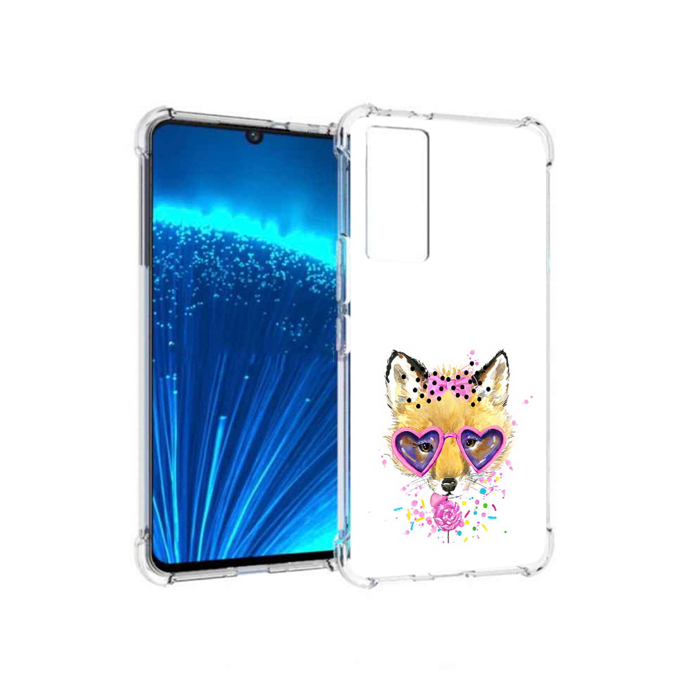 

Чехол MyPads Tocco для Vivo V21E лисенок с бантиком (PT226954.394.441), Прозрачный, Tocco