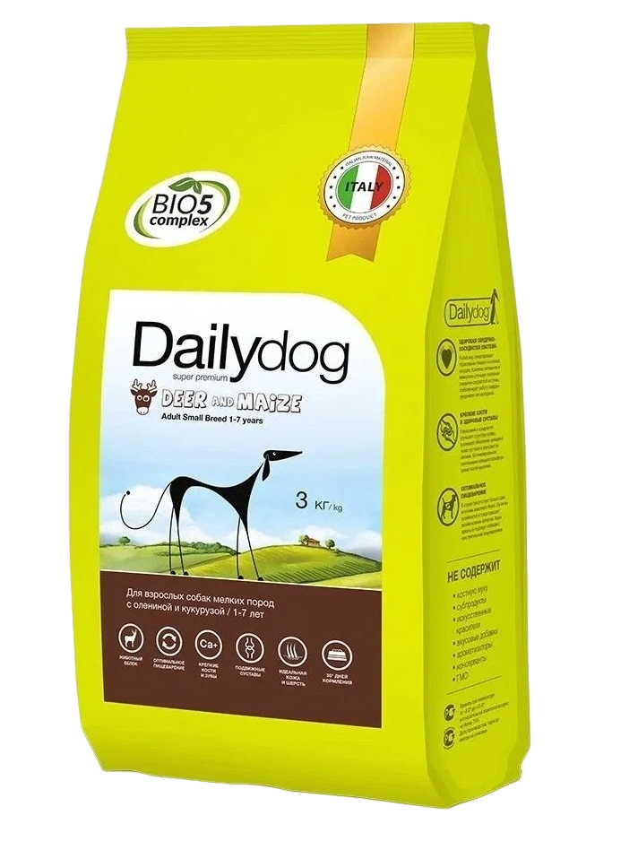 фото Сухой корм для собак dailydog adult small breed, оленина и кукуруза, 3кг