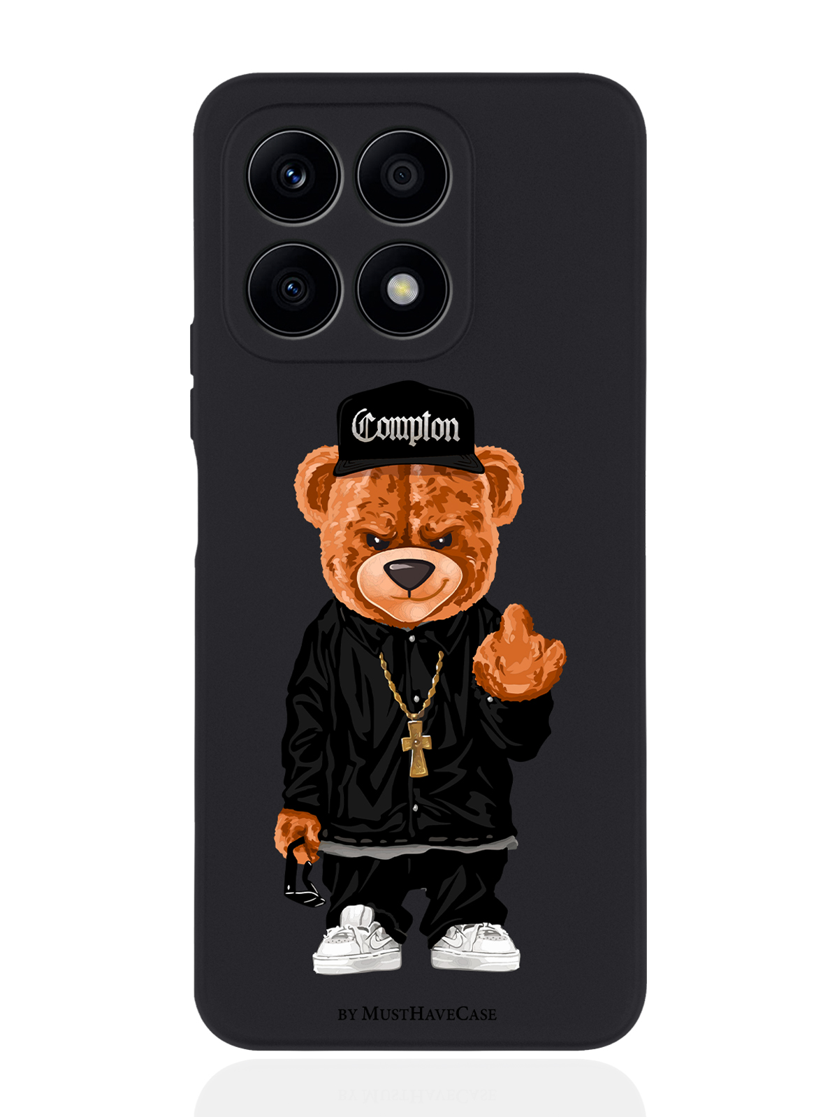 

Чехол MustHaveCase для Honor X8a Мишка Compton черный, Коричневый;черный;белый