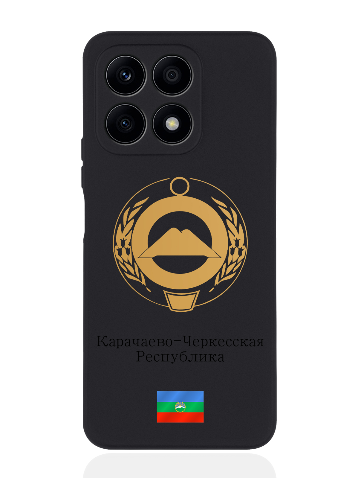 фото Чехол signumcase для honor x8a золотой герб карачаево-черкесской республики черный