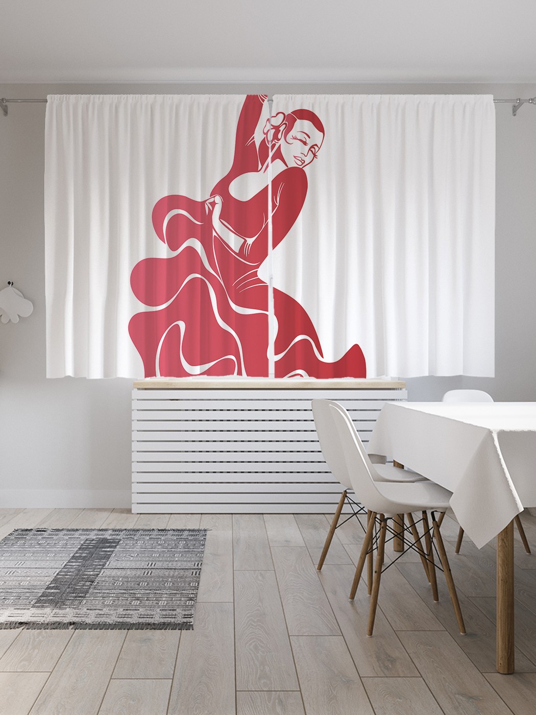 фото Классические шторы joyarty "танцующая испанка", серия oxford delux, 2 полотна 145x180 см