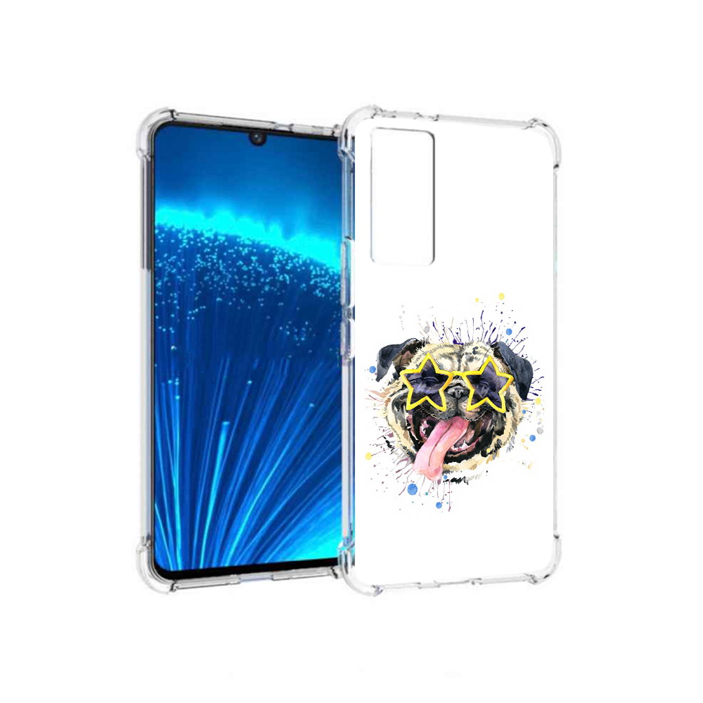 

Чехол MyPads Tocco для Vivo V21E мопс боксер (PT226954.394.482), Прозрачный, Tocco
