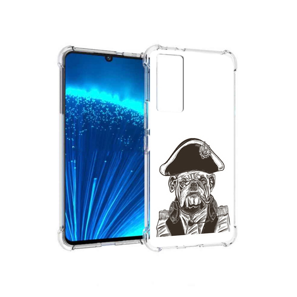 

Чехол MyPads Tocco для Vivo V21E мопс генерал (PT226954.394.483), Прозрачный, Tocco